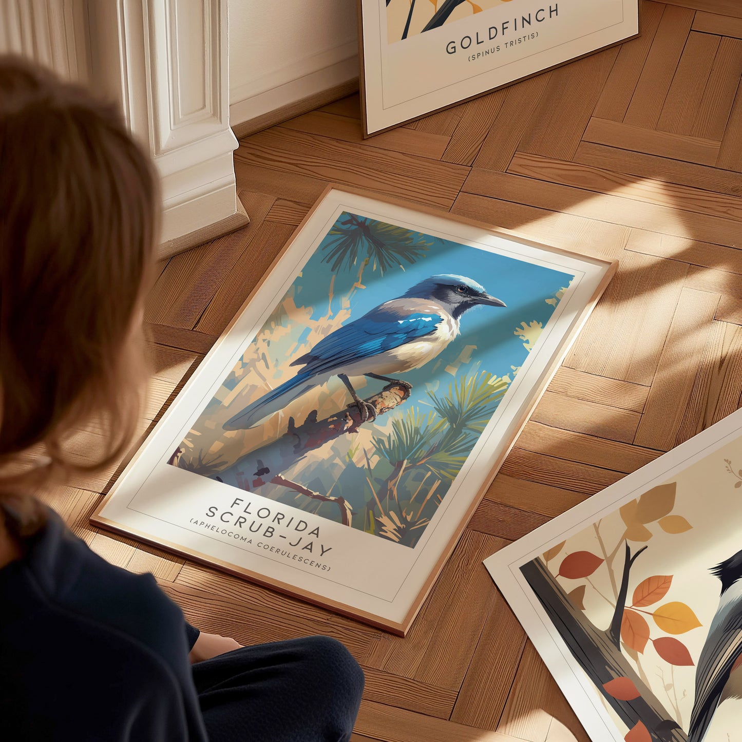 Florida Scrub Jay Poster | Audubon Bird Print Wall Art | Framed or Unframed