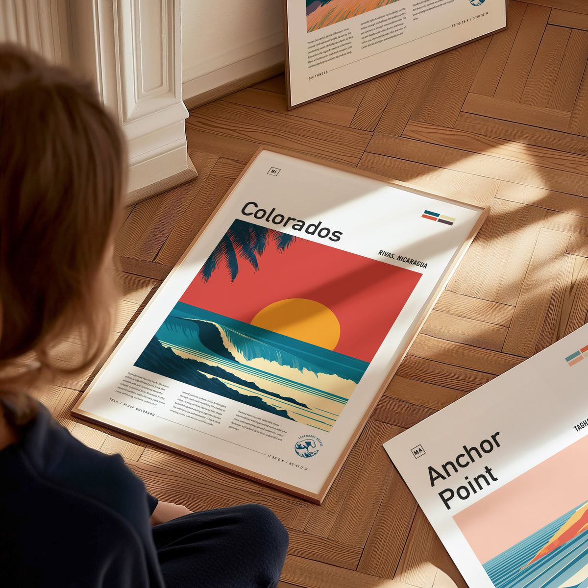 Colorados, Rivas, Nicaragua Poster | Tropical Surf Wall Art — styled in a modern interior