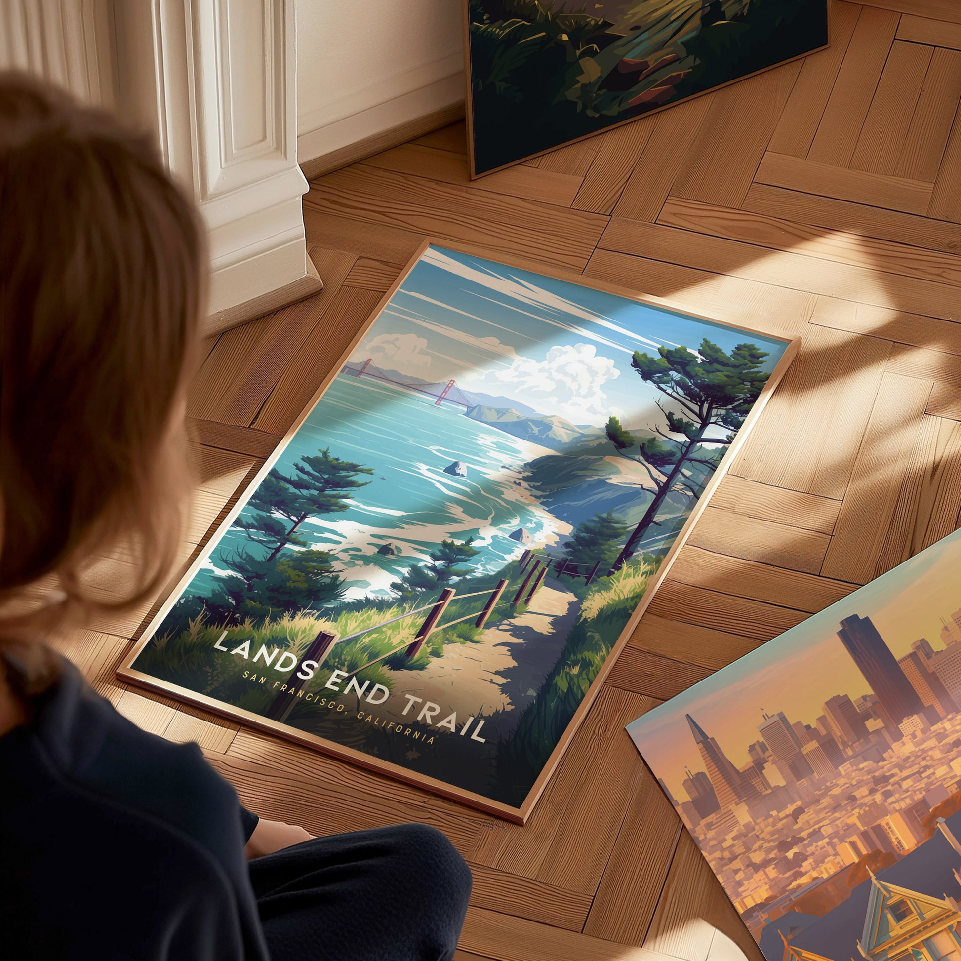 Lands End Trail Poster | San Francisco Coastal Hike Wall Art