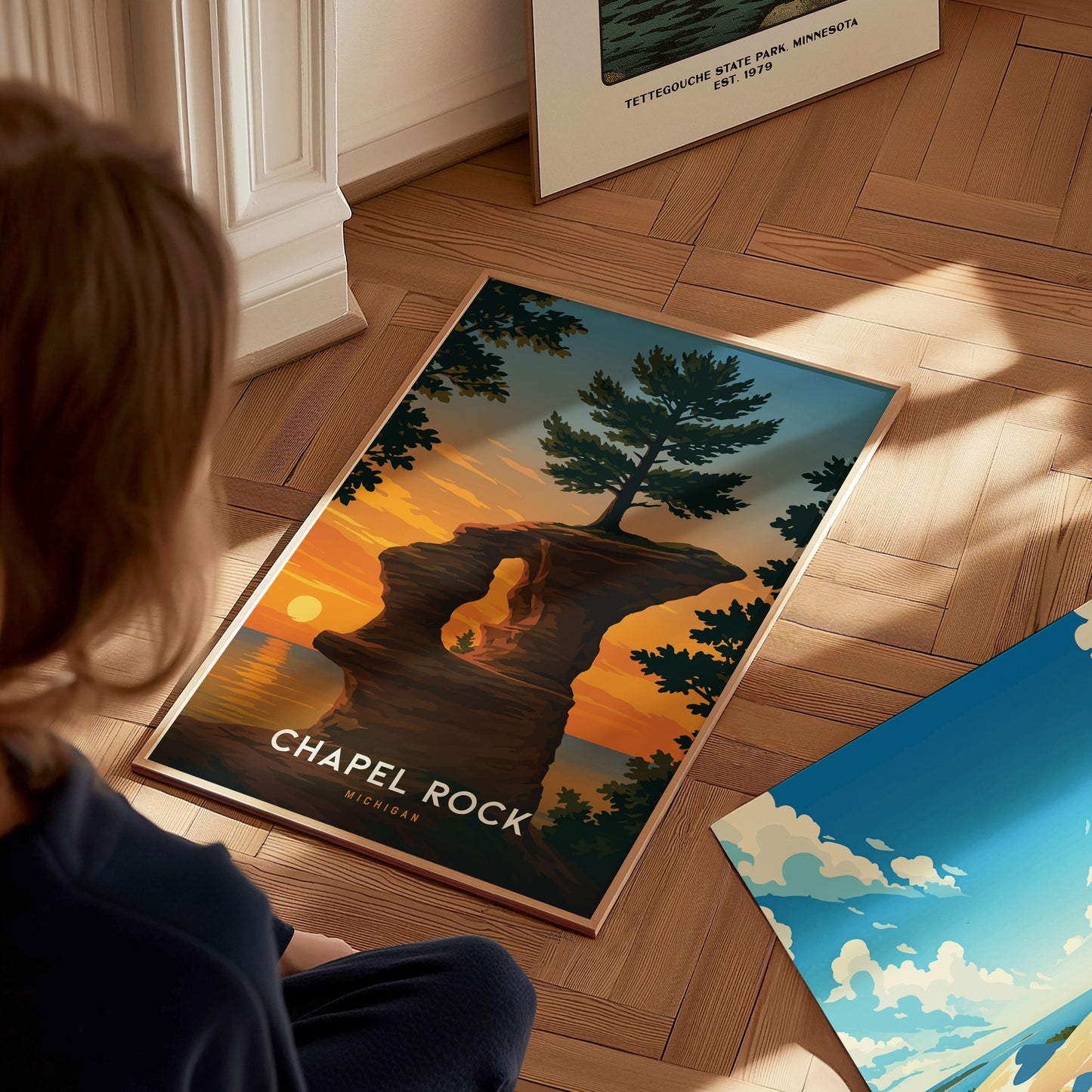 Chapel Rock Michigan Poster | Pictured Rocks Lake Superior Wall Art | Framed or Unframed