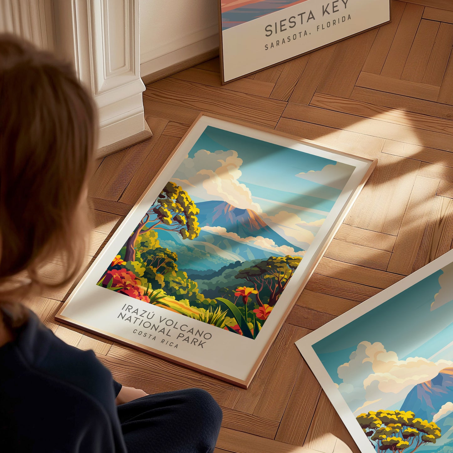 Irazú Volcano National Park Matte Border Poster | Costa Rica Travel Wall Art — styled in a modern interior