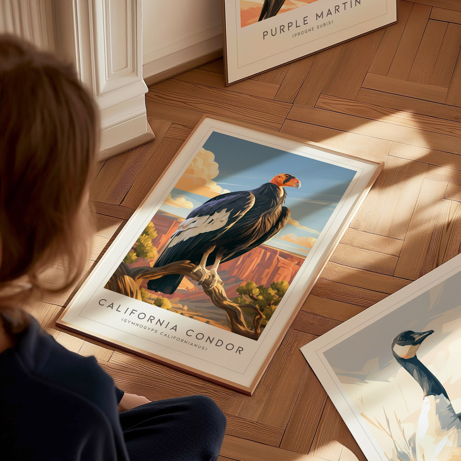 California Condor Poster | Majestic Wingspan Over Rugged Cliffs Wall Art — styled in a modern interior