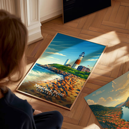 Montauk Point Lighthouse Poster | Long Island New York Wall Art