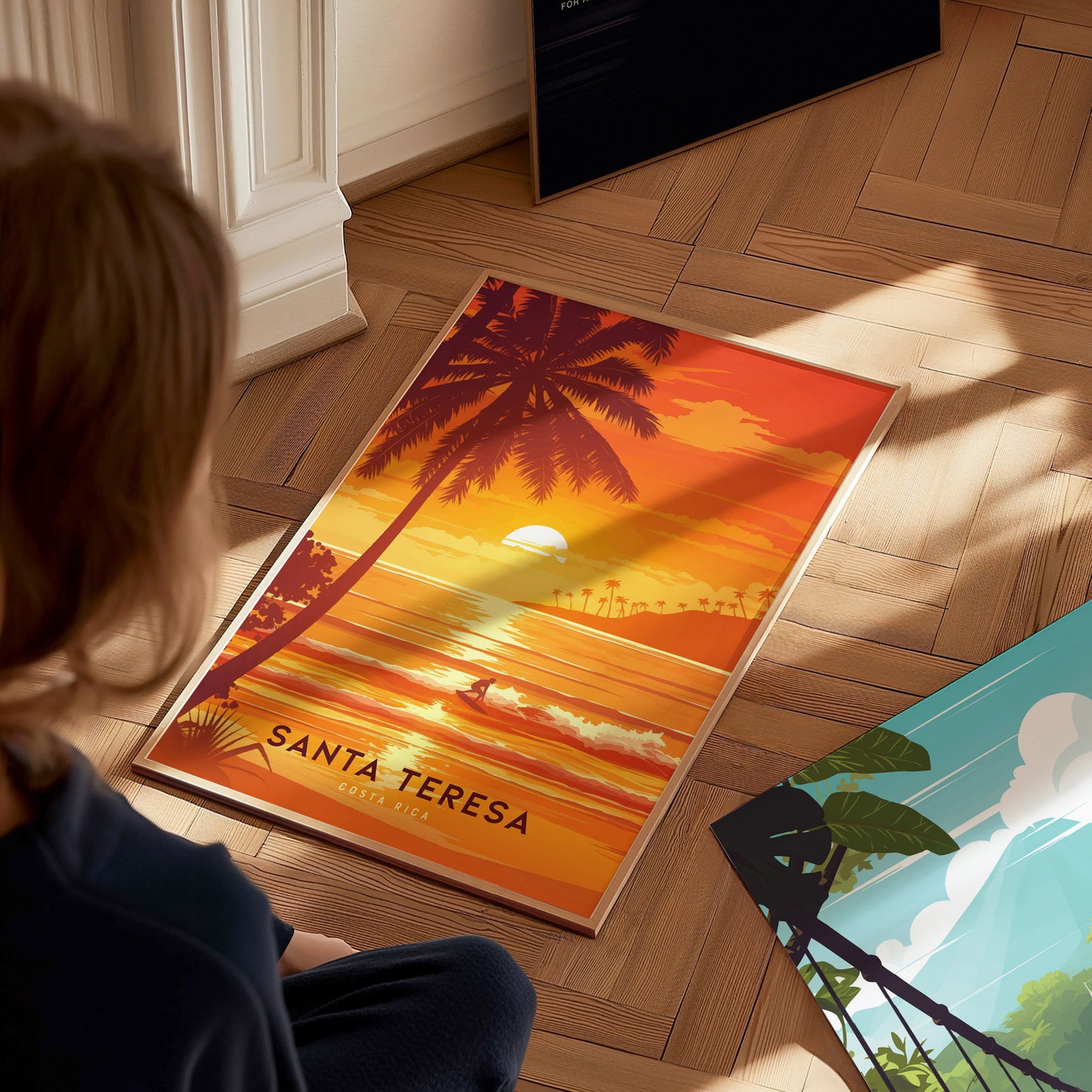 Santa Teresa Costa Rica Poster | Surf Art | Pura Vida Beach Sunset Print