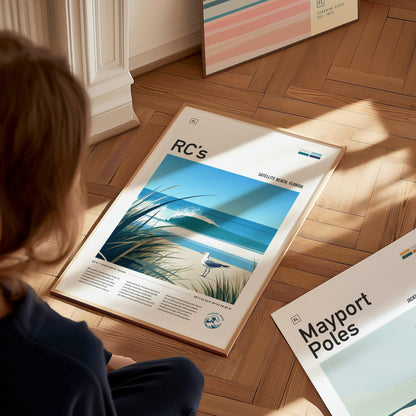 RC's Surf Spot Poster | Satellite Beach Florida Surfer Art