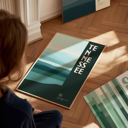 Tennessee Poster | Volunteer State Minimalist Abstract Art | TN Smokies