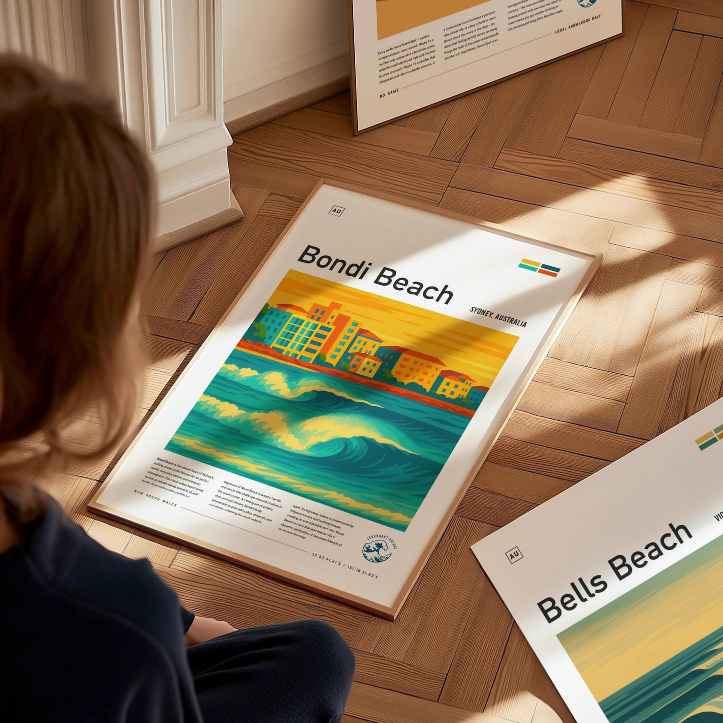 Bondi Beach Surf Spot Poster | Sydney Australia Surfer Wall Art | Framed or Unframed