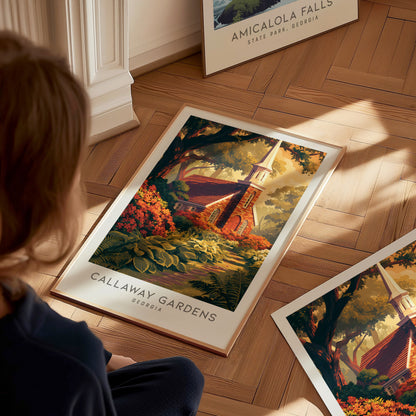 Callaway Gardens Matte Border Poster | Georgia Destination Print Travel Wall Art — styled in a modern interior