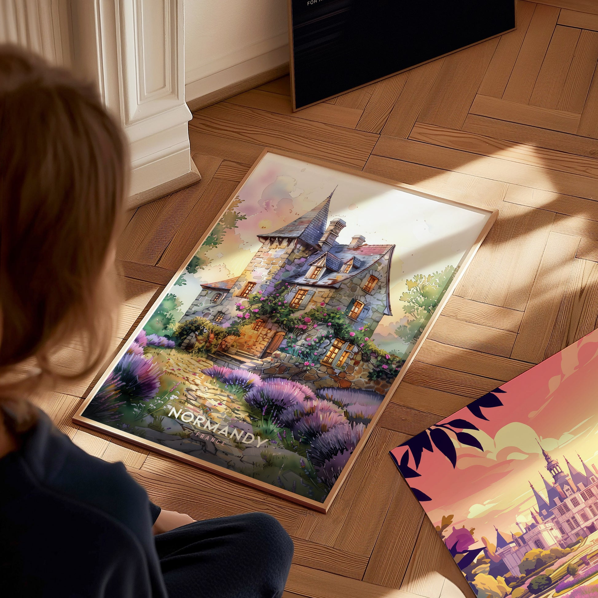 Normandy France Poster | Countryside Cottage Wall Art Print