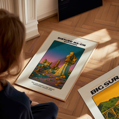 Bisti De-Na-Zin Wilderness Poster | New Mexico Badlands Desert Wall Art