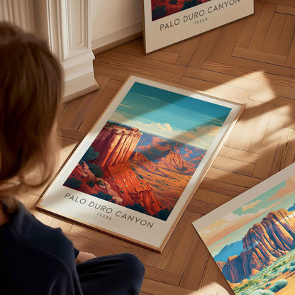 Palo Duro Canyon Matte Border Poster | Texas Travel Wall Art — styled in a modern interior