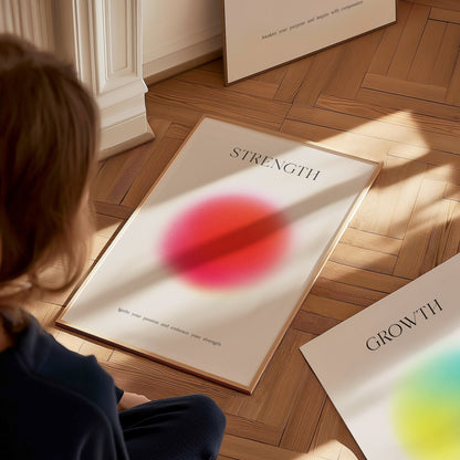 Strength Aura Poster | Motivational Wall Art Minimalist Wellness Gift