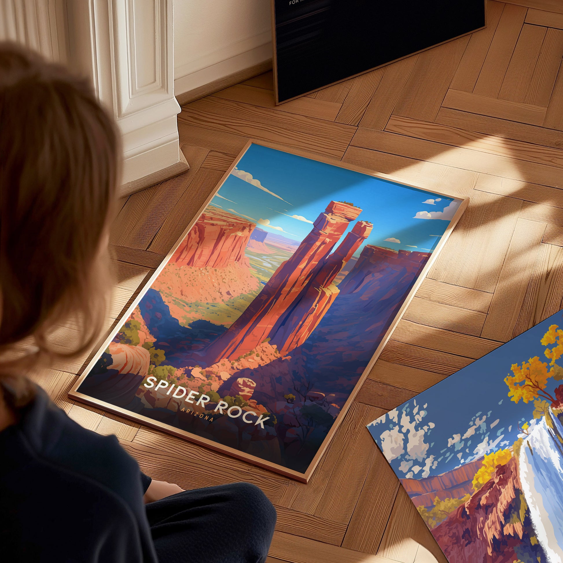 Spider Rock Poster | Arizona Canyon de Chelly Desert Art | Southwest Decor