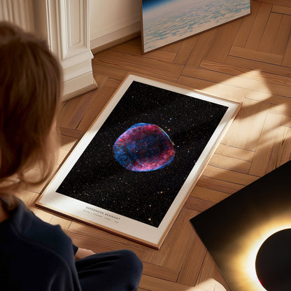 Supernova Remnant Poster | NASA SN 1006 Space Photography Wall Art — styled in a modern interior
