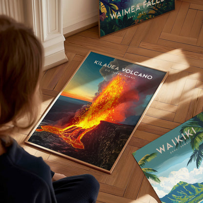 Kilauea Volcano Poster | Hawaii Volcano Wall Art