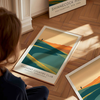 Oakmont Country Club Matte Border Poster | Oakmont, Pennsylvania Golf Course Print Wall Art — styled in a modern interior