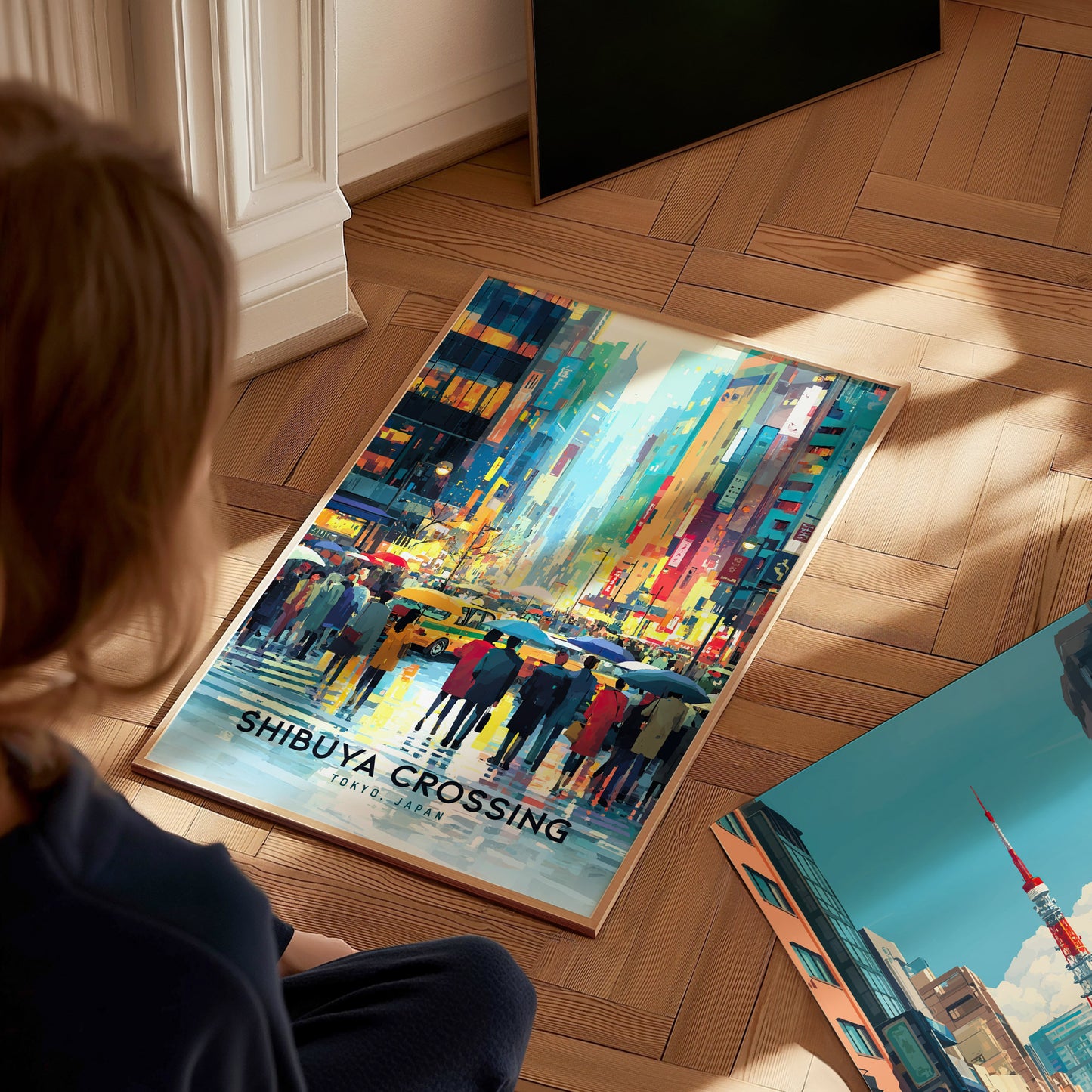 Shibuya Crossing Poster | Tokyo Japan Neon City Art Travel Gift