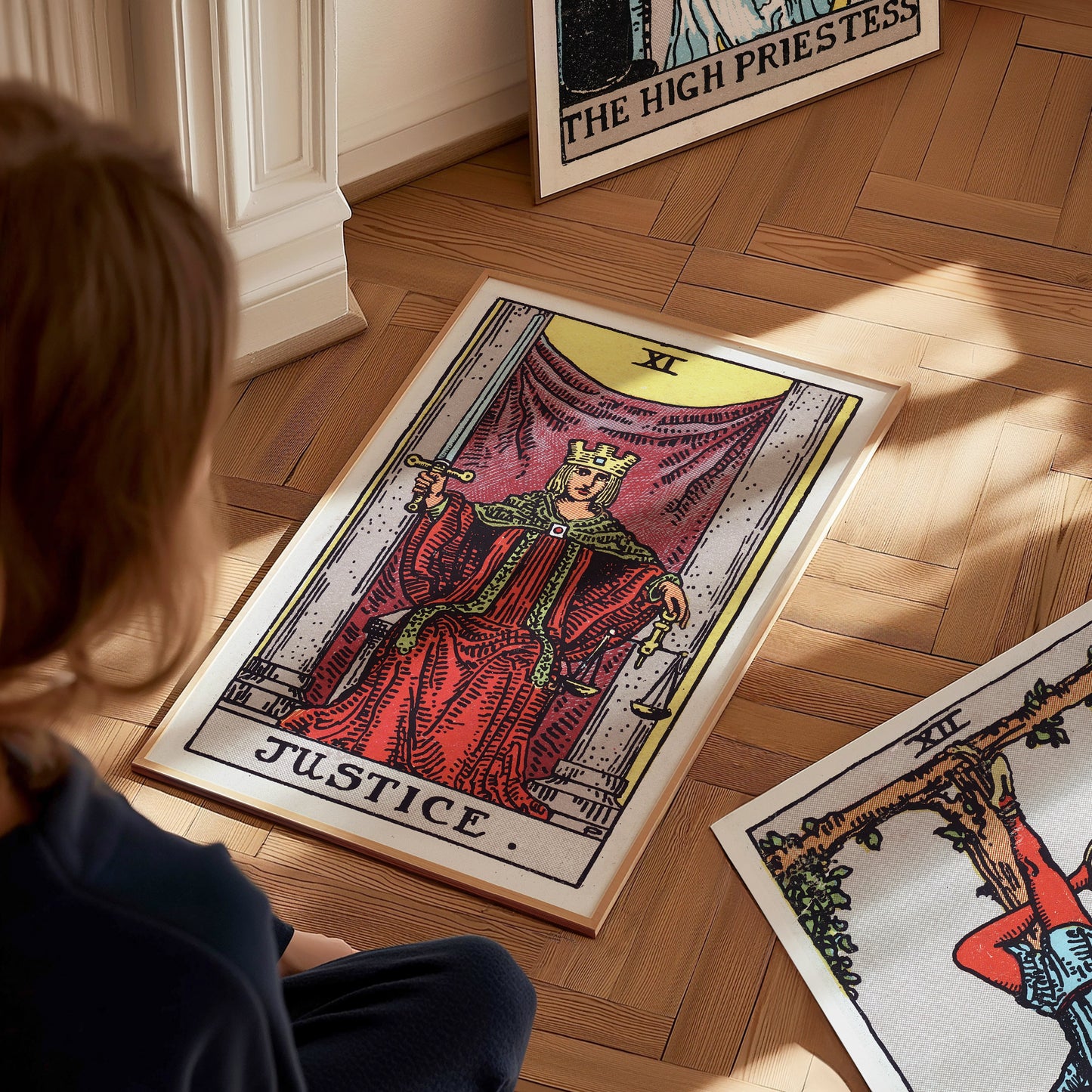 Justice Tarot Card Poster | Vintage Rider Waite Smith Wall Art