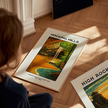 Hocking Hills Poster | Ash Cave Ohio State Park Wall Art