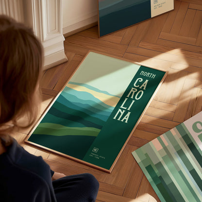 North Carolina Poster | Tar Heel State Minimalist Wall Art