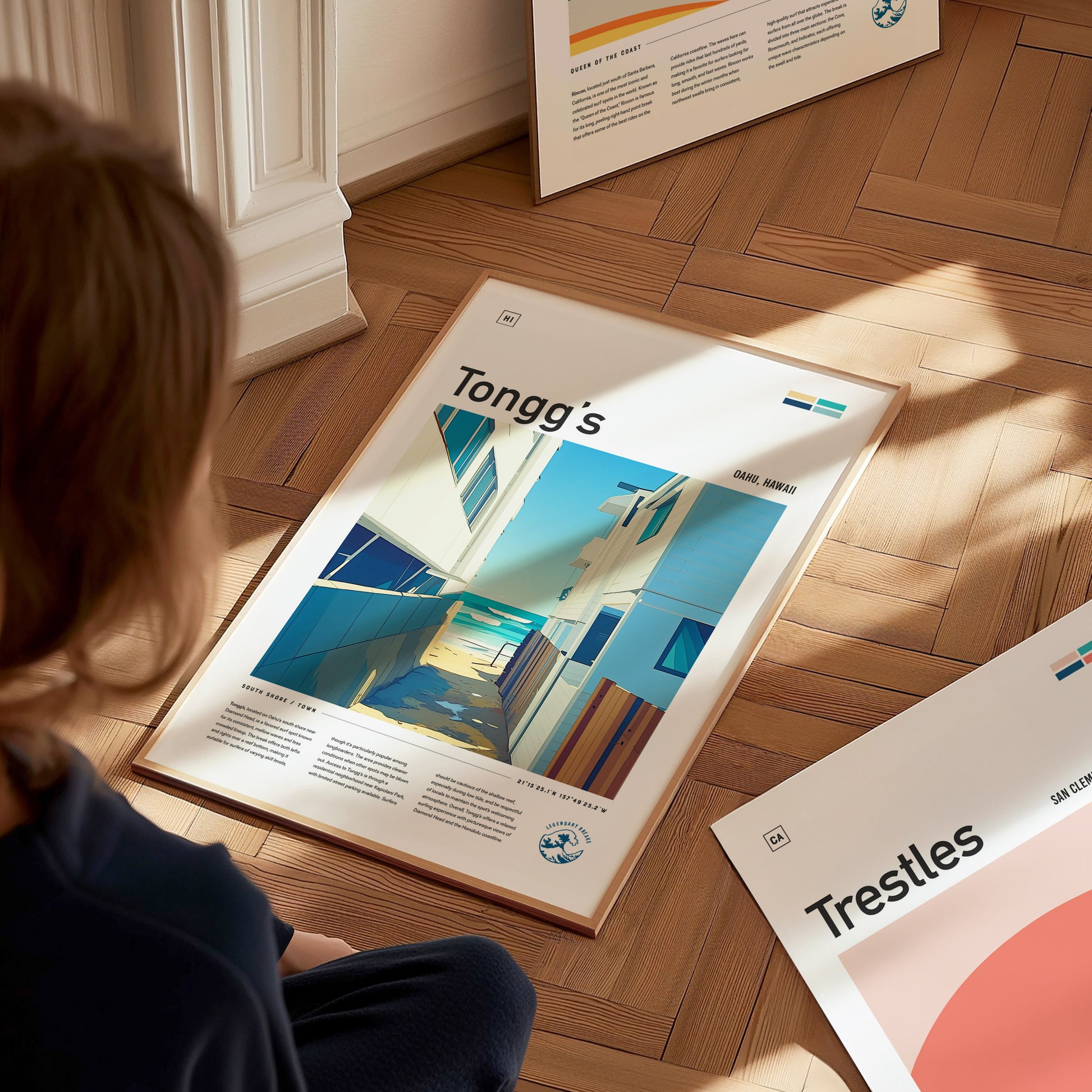 Tonggs Surf Spot Poster | Honolulu Hawaii Wall Art Print