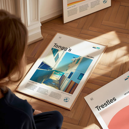 Tonggs Surf Spot Poster | Honolulu Hawaii Wall Art Print