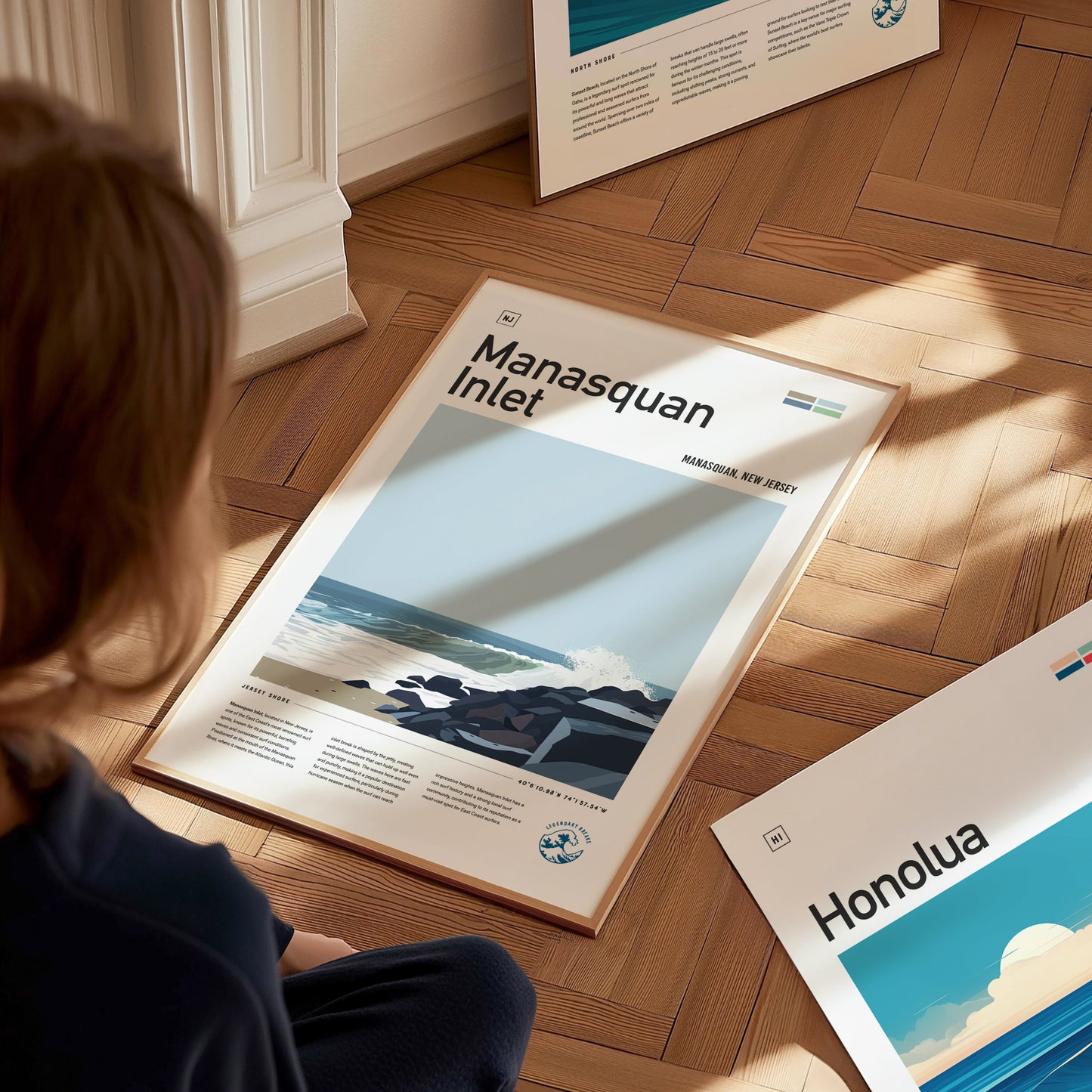 Manasquan Inlet Surf Poster | New Jersey Shore Wall Art