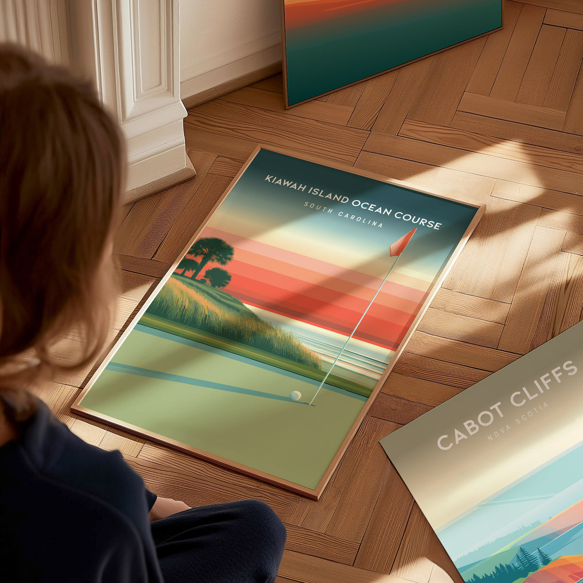 Kiawah Island Ocean Course, South Carolina Poster | Links Poster & Golfer Gift Wall Art — styled in a modern interior