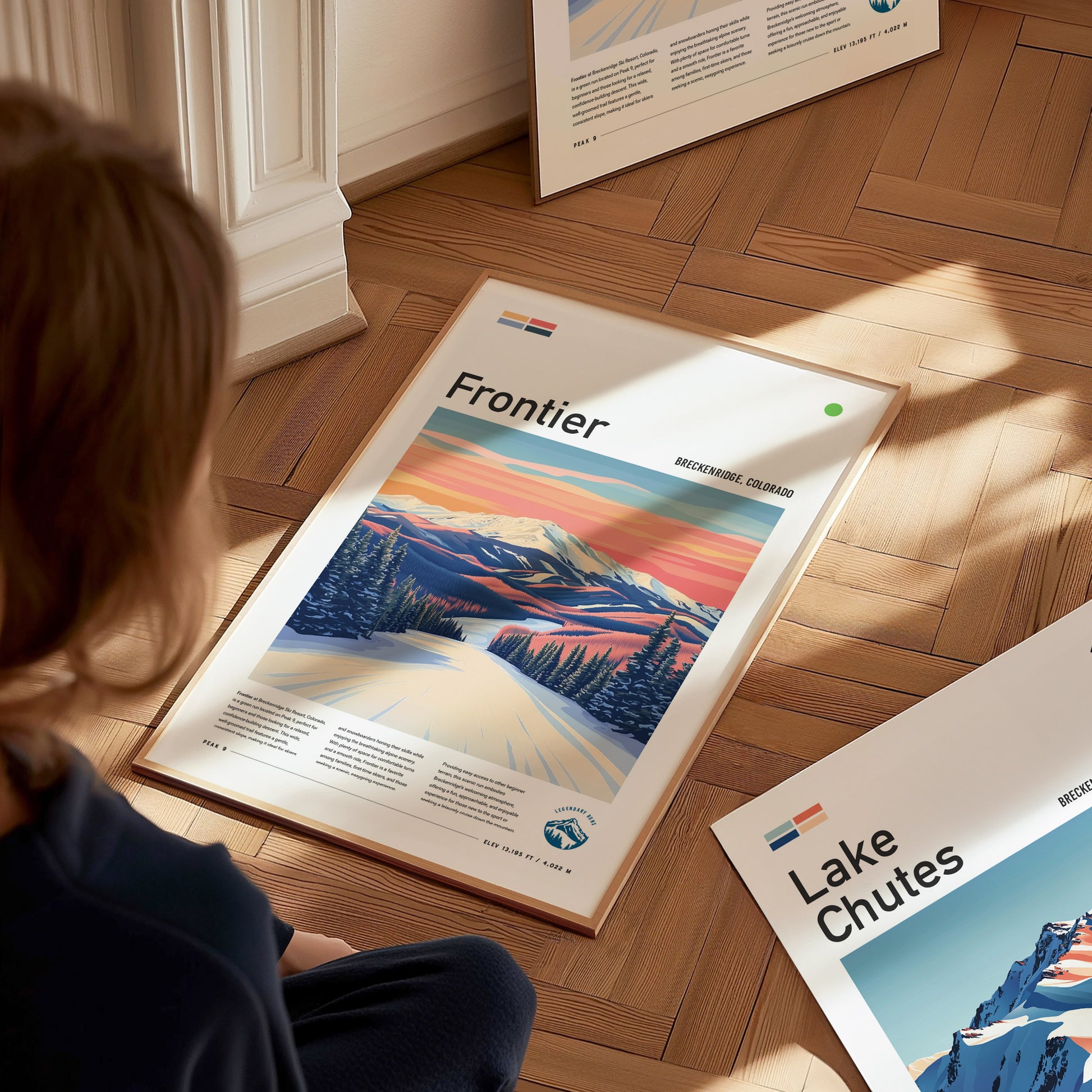 Frontier Ski Run Poster | Breckenridge Resort Colorado Wall Art | Framed or Unframed