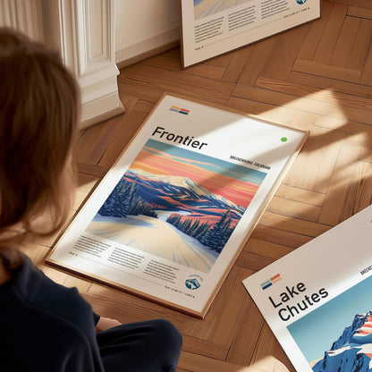 Frontier Ski Run Poster | Breckenridge Resort Colorado Wall Art | Framed or Unframed