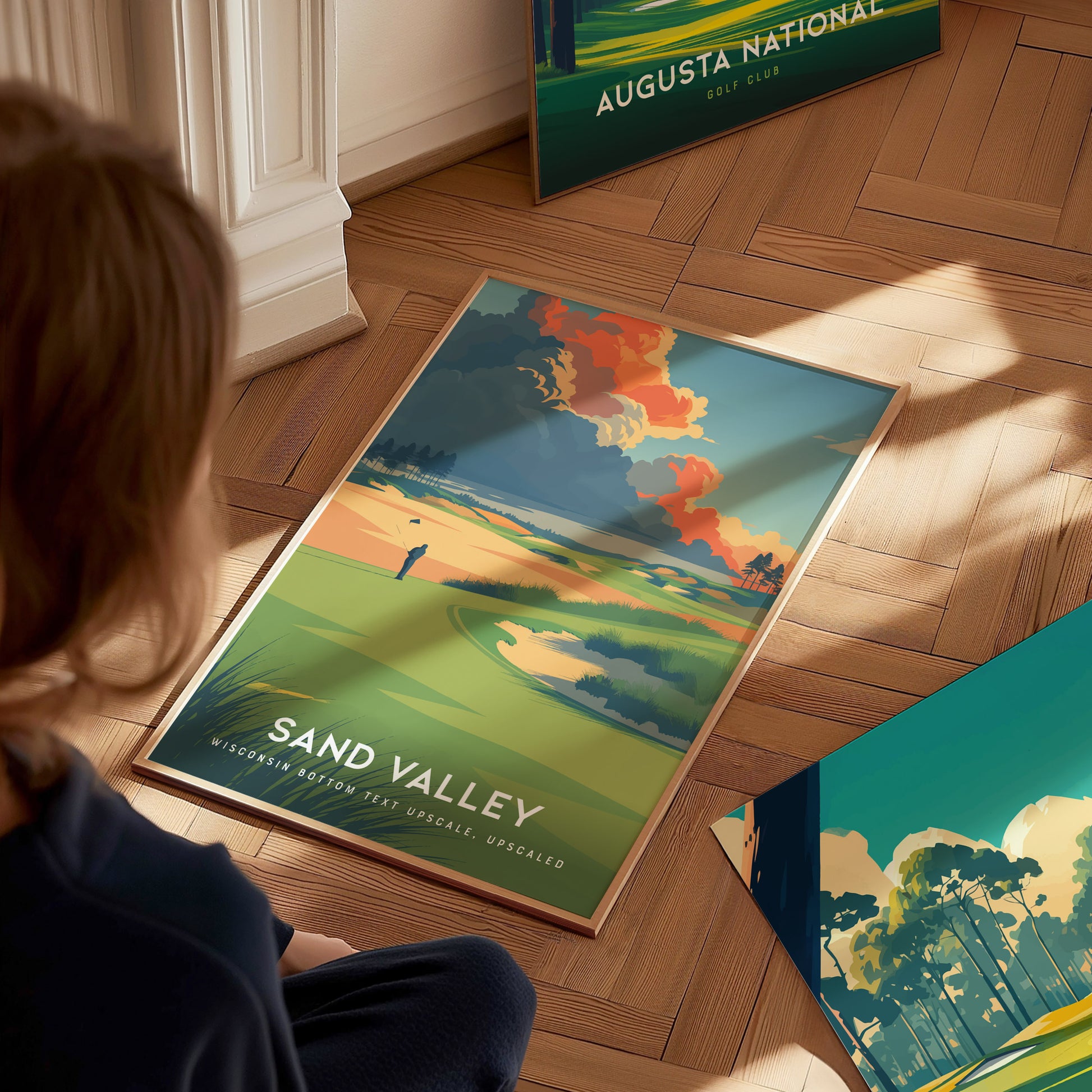 Sand Valley, Wisconsin Poster | Rolling Dunes & Fairways Golf Wall Art — styled in a modern interior