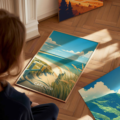 Cape Cod Massachusetts Poster | Coastal Beach House Wall Art | Framed or Unframed