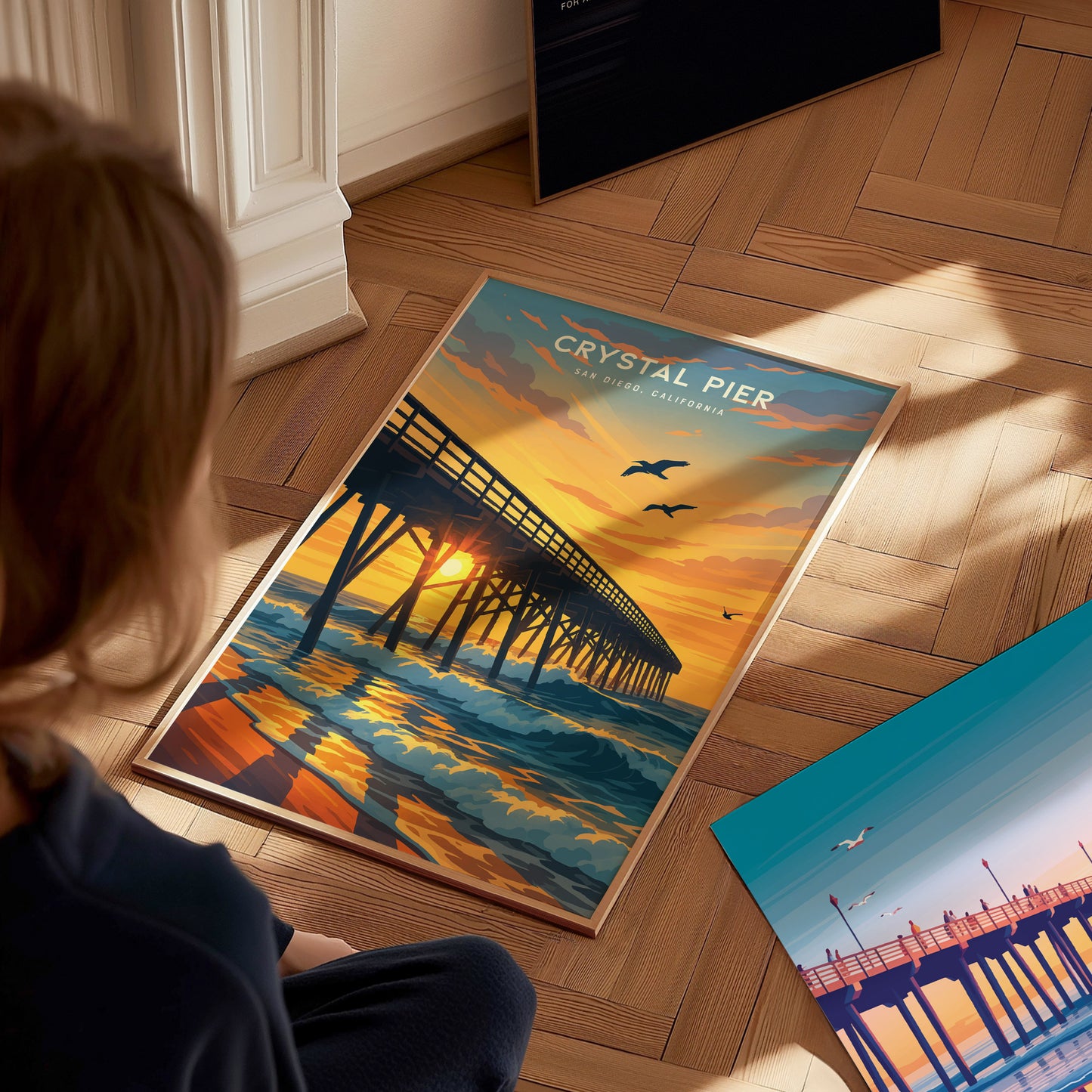 Crystal Pier San Diego Poster | Pacific Beach Coastal Wall Art
