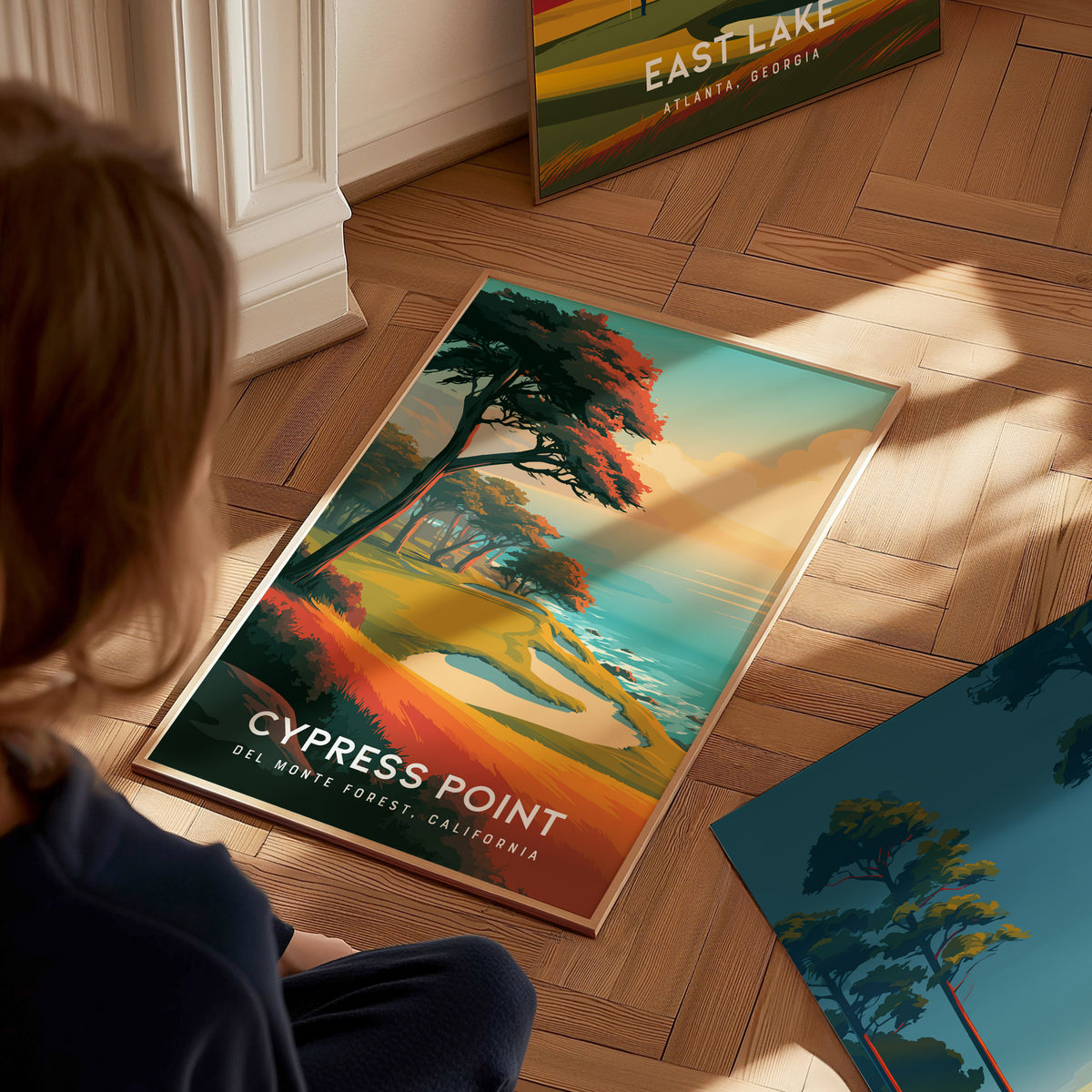 Cypress Point, Del Monte Forest, California Poster | Iconic Links Poster Golf Wall Art — styled in a modern interior