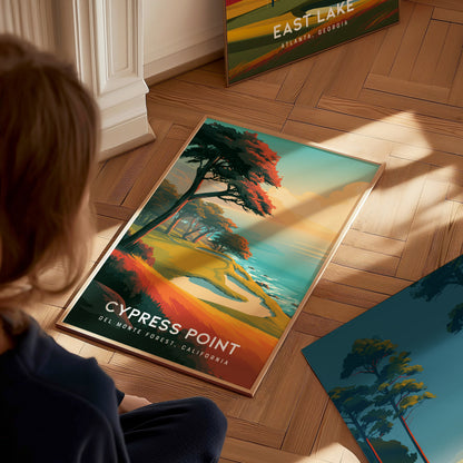Cypress Point, Del Monte Forest, California Poster | Iconic Links Poster Golf Wall Art — styled in a modern interior