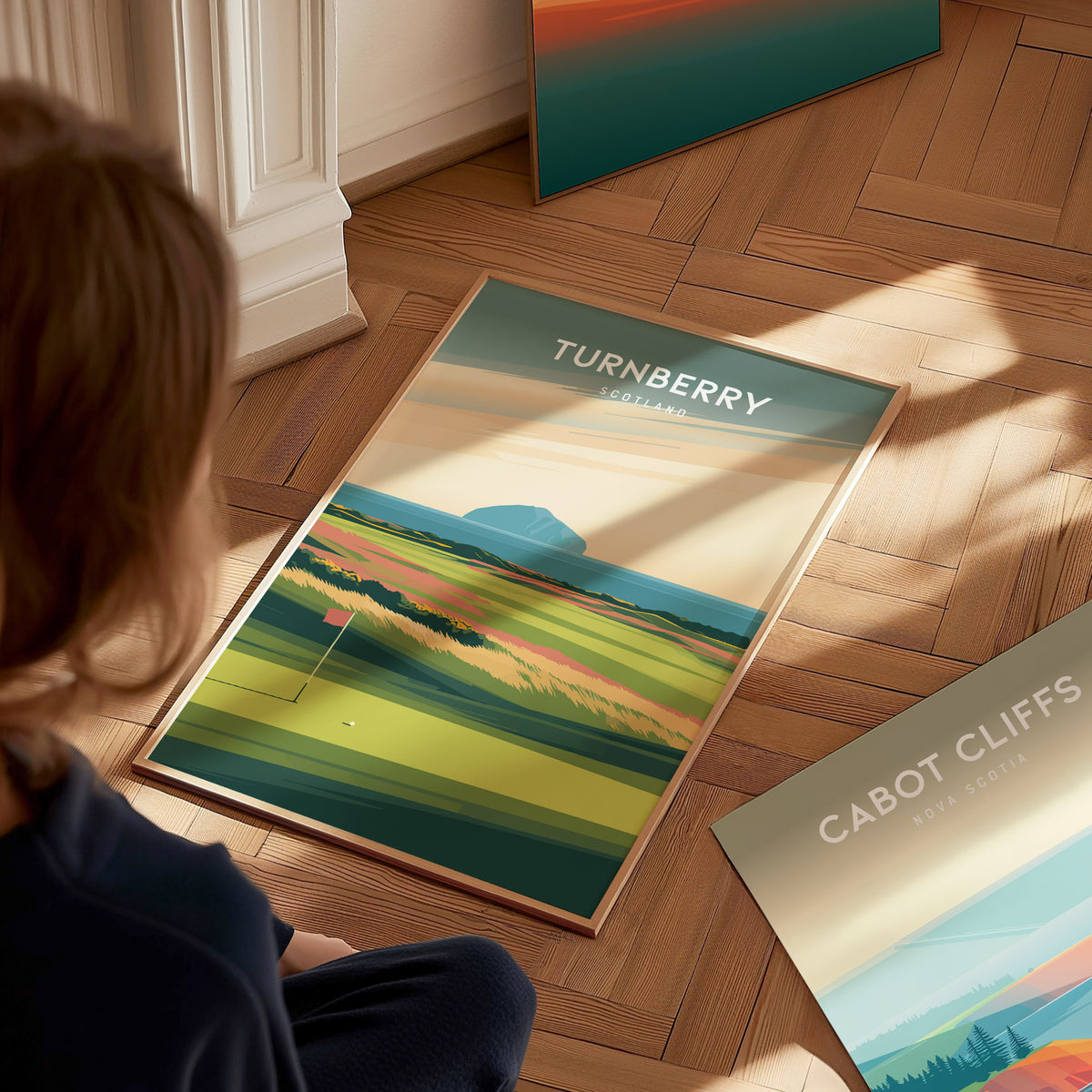 Turnberry, Scotland Poster | Links Poster & Golfer Gift Wall Art — styled in a modern interior