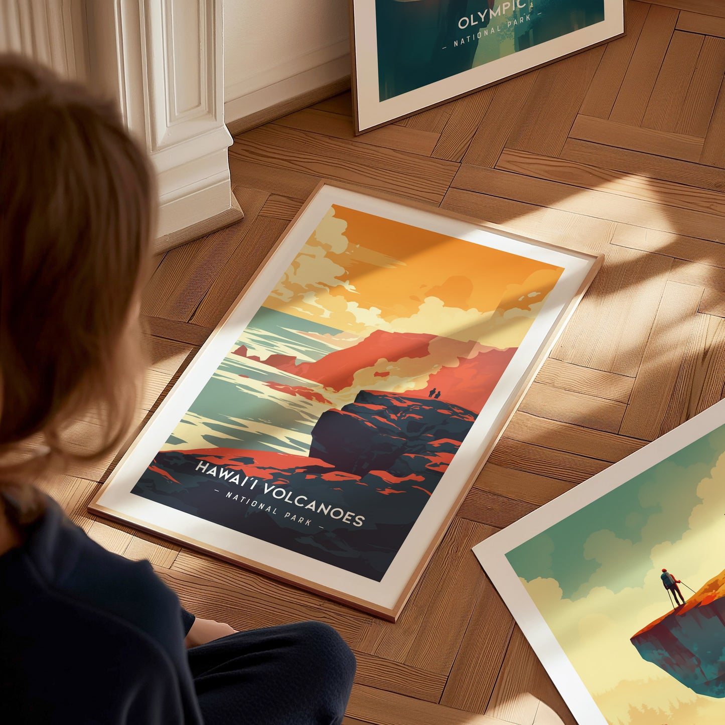 Hawaii Volcanoes Minimalist Poster | National Park Modern Wall Art