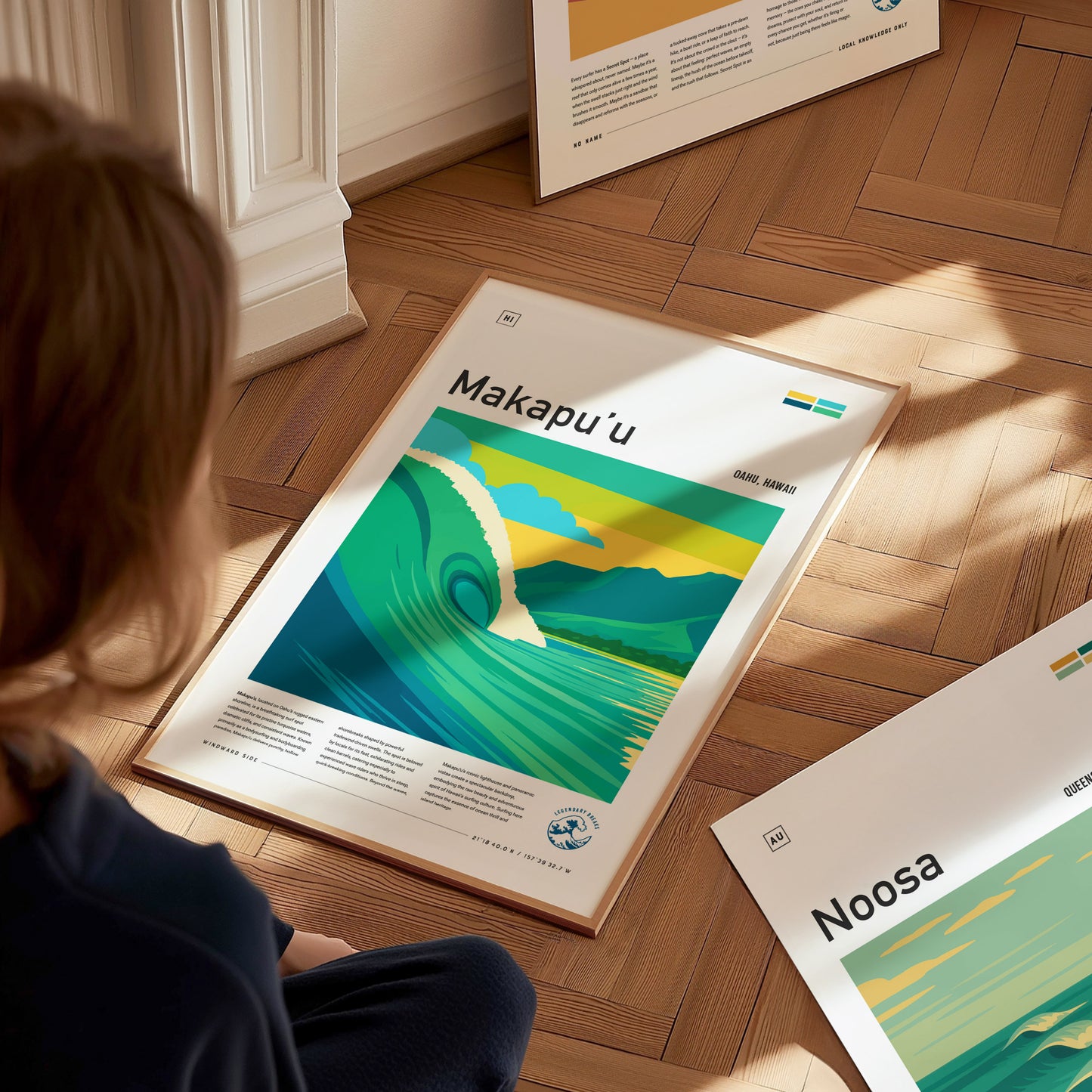 Makapuu Oahu Surf Poster | Windward Hawaii Bodyboard Wave Art