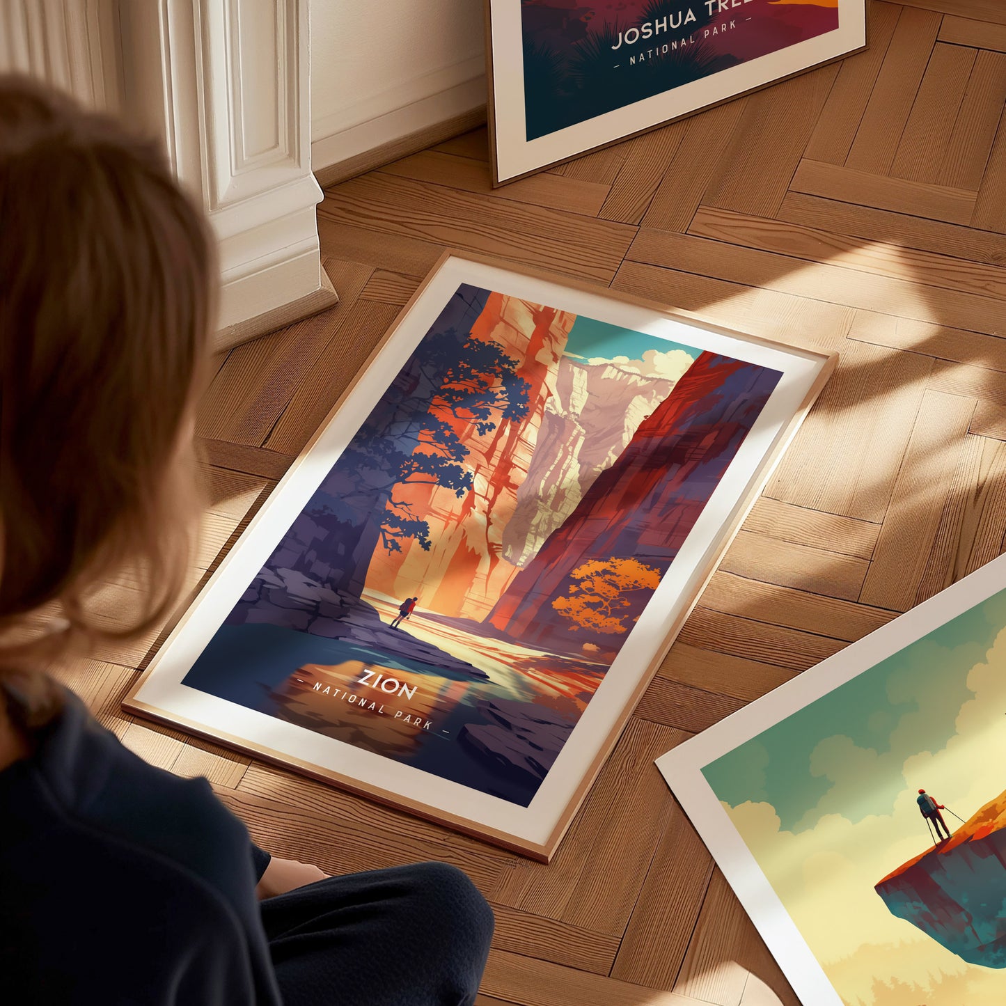 Zion National Park Poster | Minimalist Utah Wall Art Print | Framed or Unframed