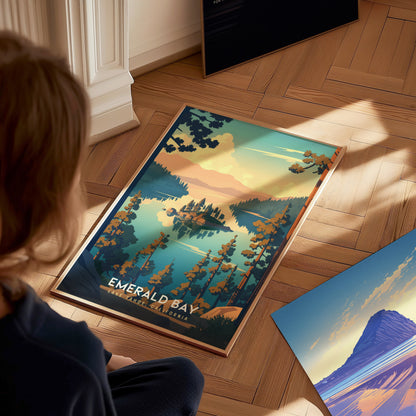 Emerald Bay State Park Poster | Lake Tahoe California Wall Art | Framed or Unframed