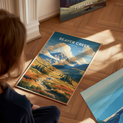 Beaver Creek, Colorado Poster | Alpine Village & Ski Mountain Wall Art — styled in a modern interior