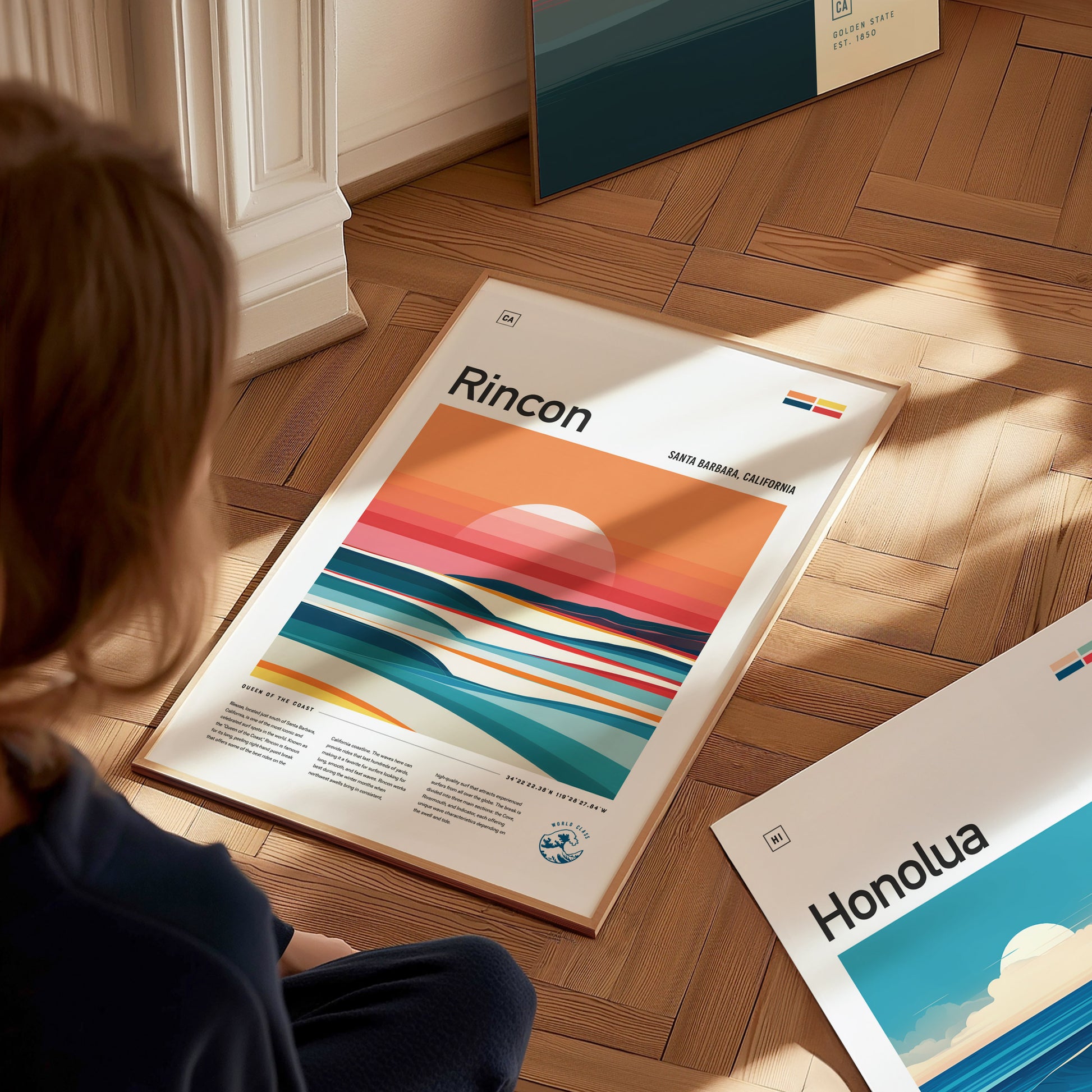 Rincon California Surf Poster | Santa Barbara Surfer Print