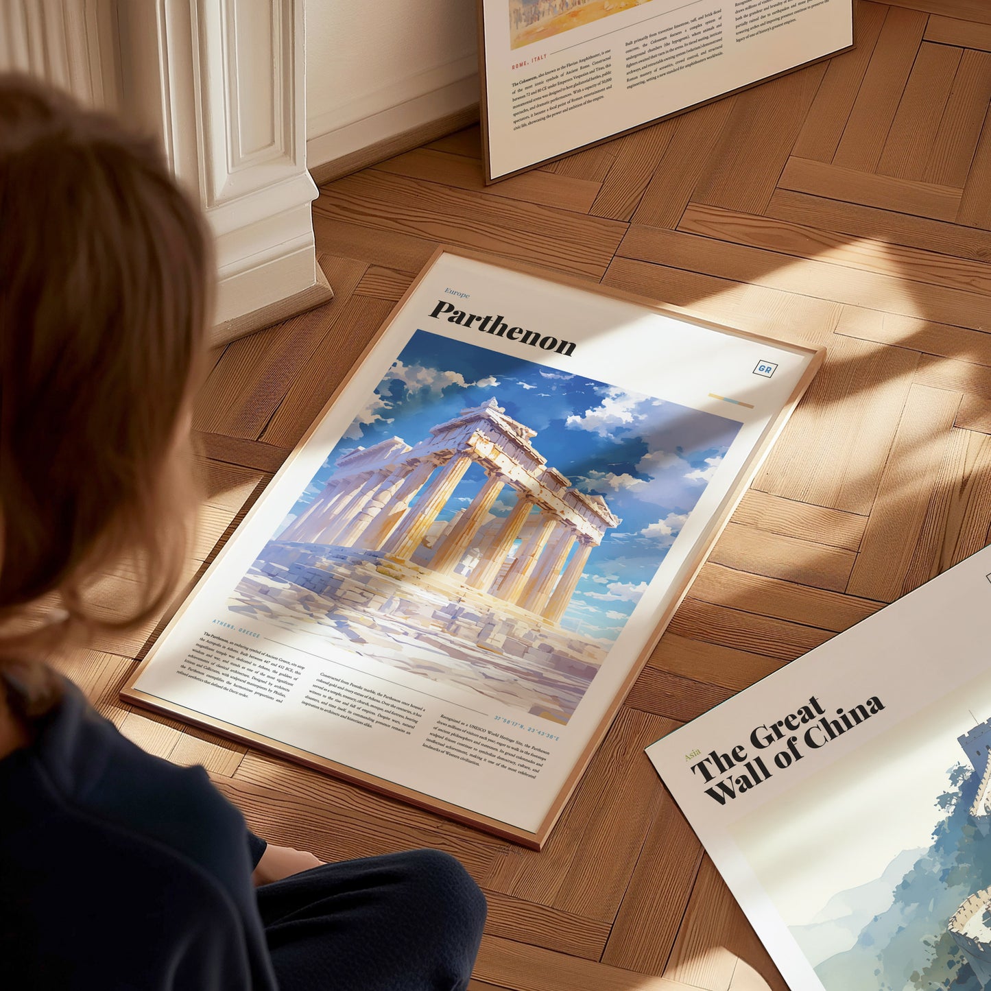 Parthenon Athens Poster | Ancient Greek Temple Wall Art Print