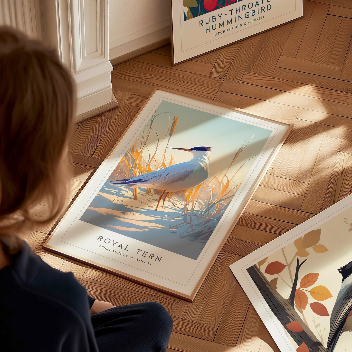 Royal Tern Poster | Beach Bird Art Coastal Decor | Birdwatching Gift