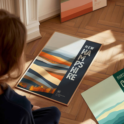 New Hampshire Granite State Poster | State Wall Art Print