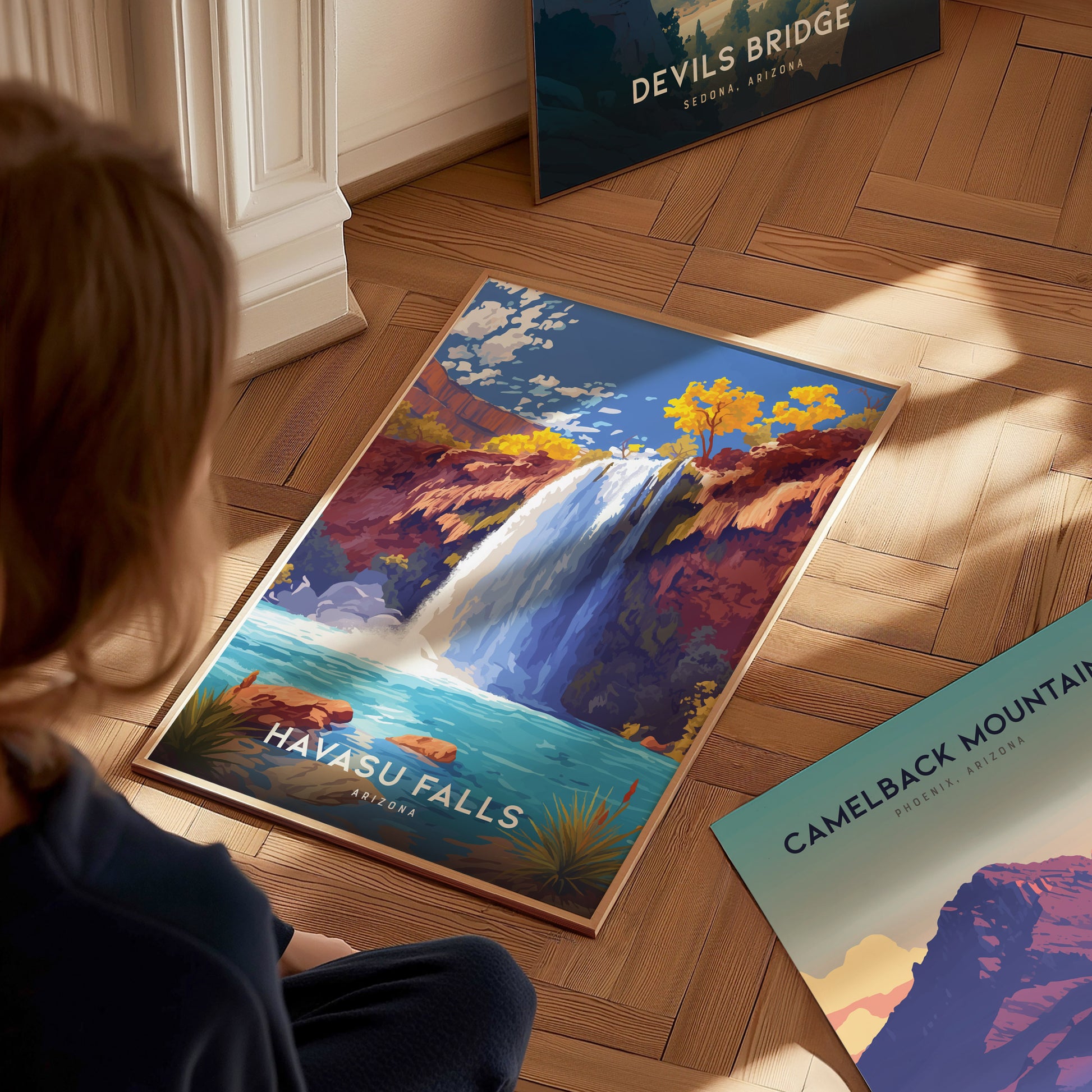 Havasu Falls Poster | Arizona Waterfall Nature Wall Art