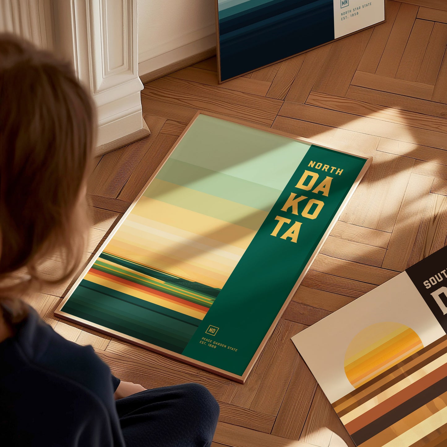 North Dakota Peace Garden State Poster | Badlands Wall Art