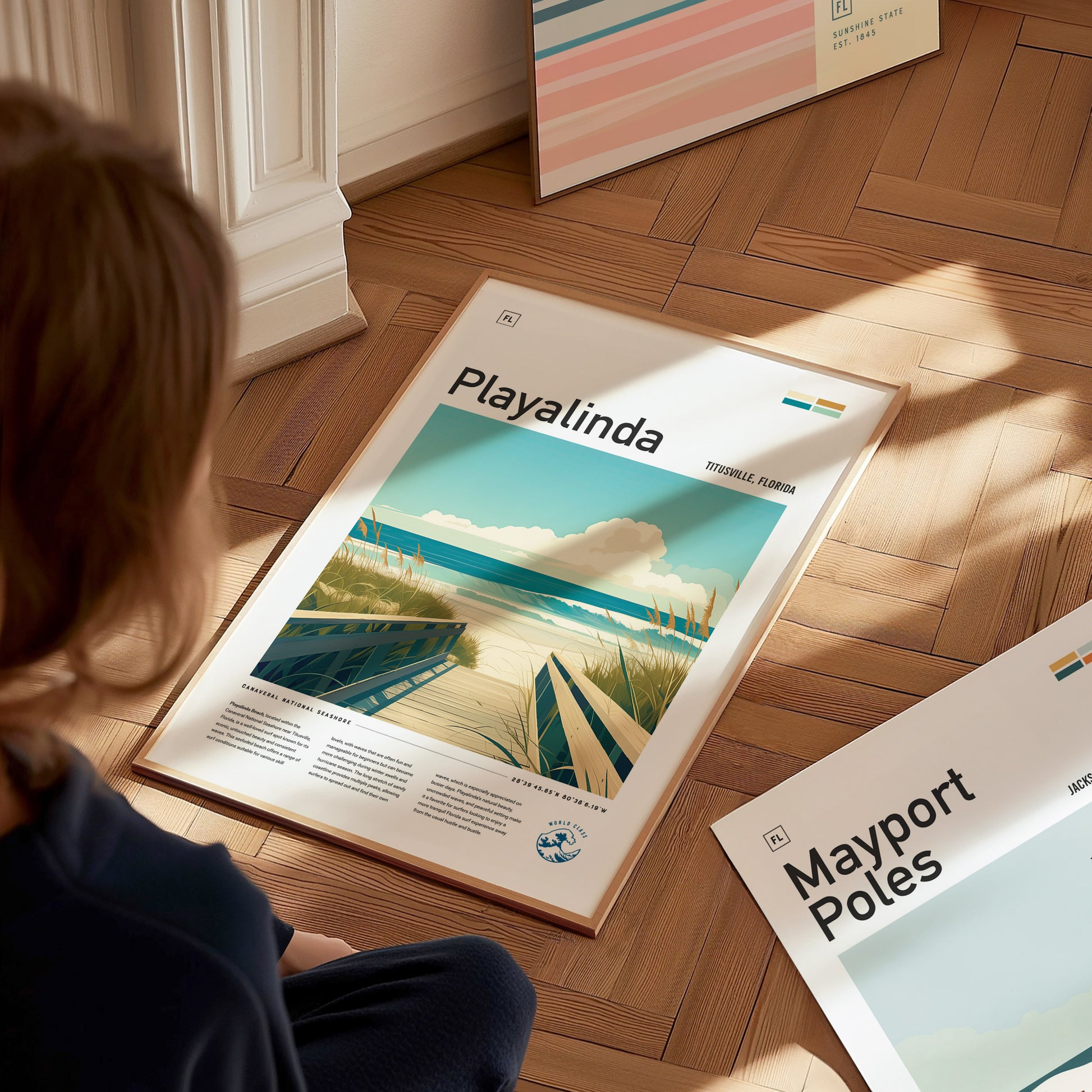 Playalinda Beach Poster | Florida Surf Spot Art | Space Coast