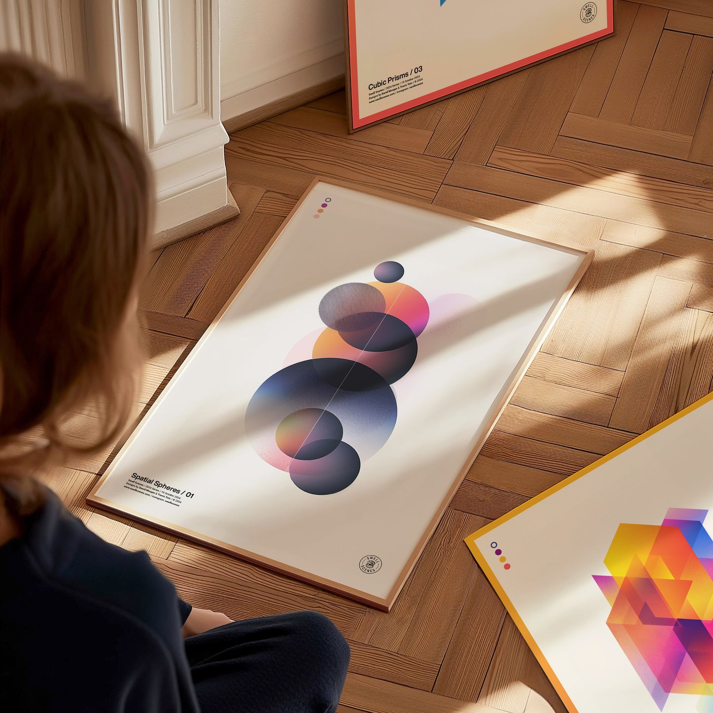 Spatial Spheres 01 Poster | Modern Abstract Art Minimalist Geometric