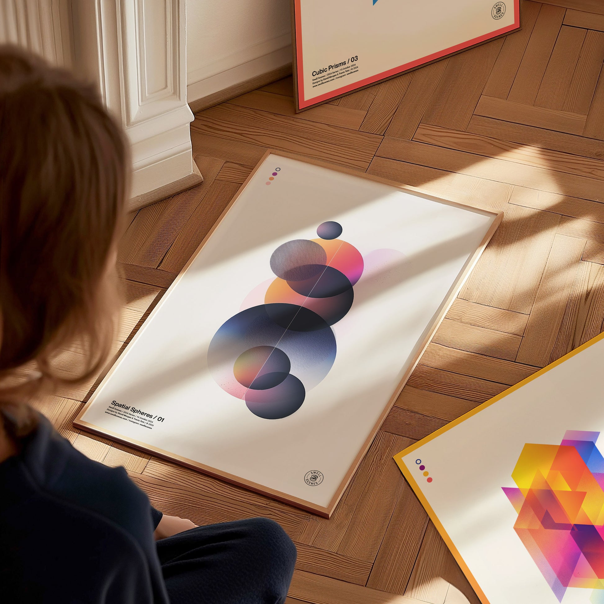 Spatial Spheres 01 Poster | Modern Abstract Art Minimalist Geometric